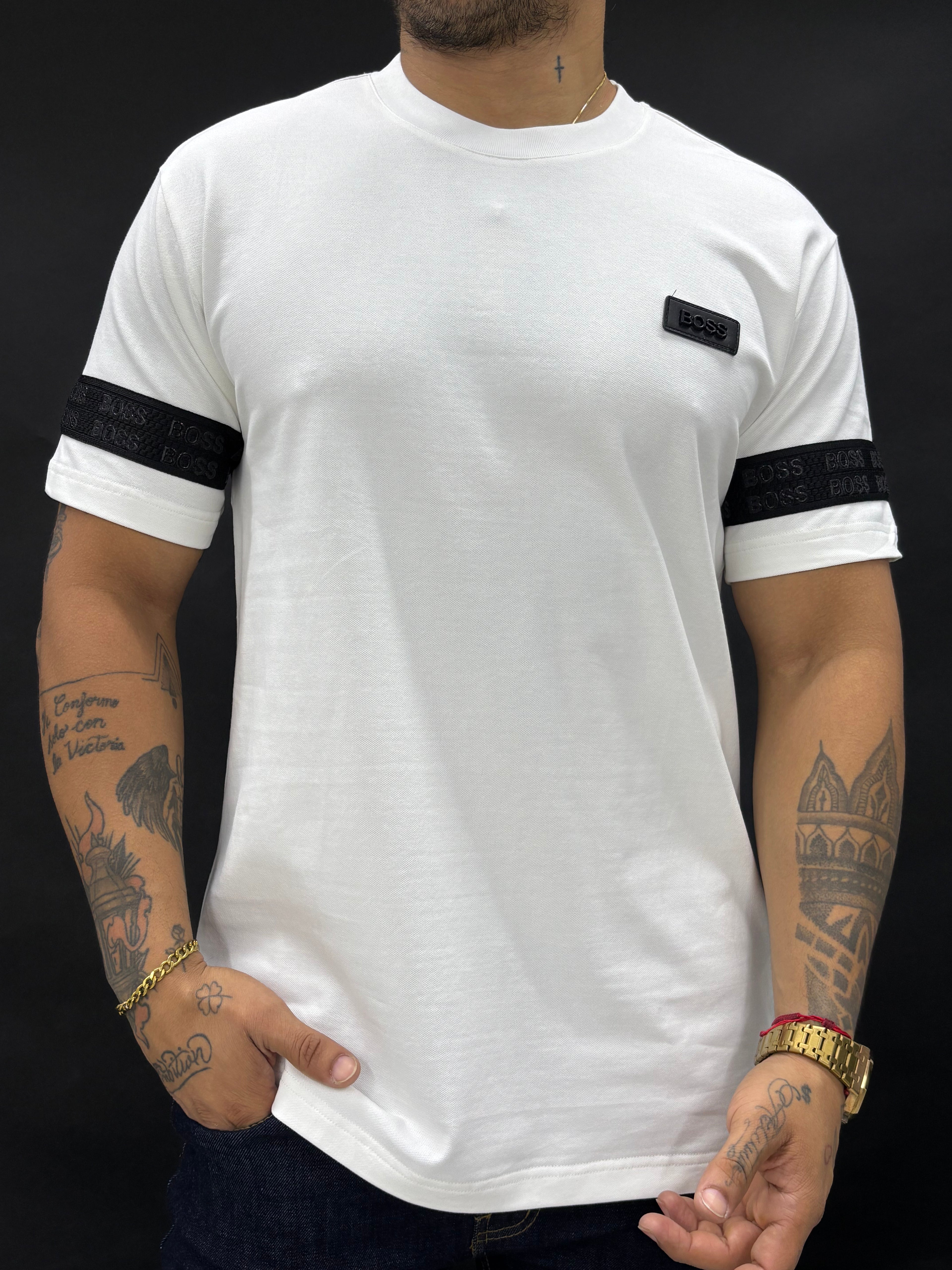 Camiseta cuello redondo en tela piqué