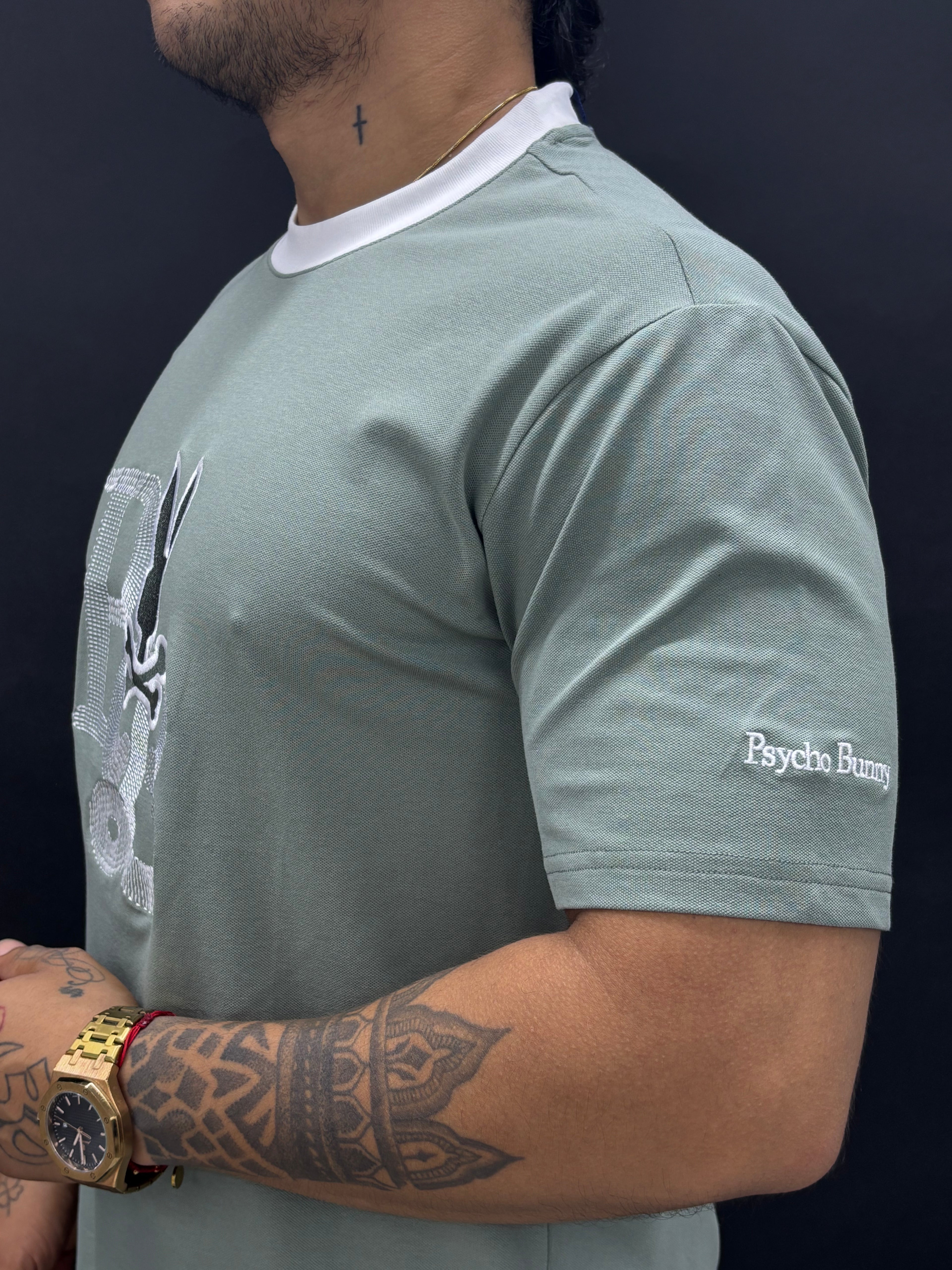 Camiseta cuello redondo en tela piqué