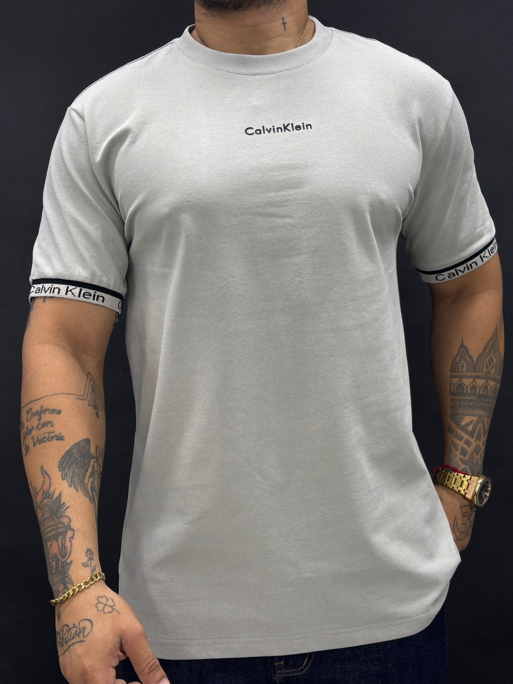Camiseta cuello redondo en tela piqué