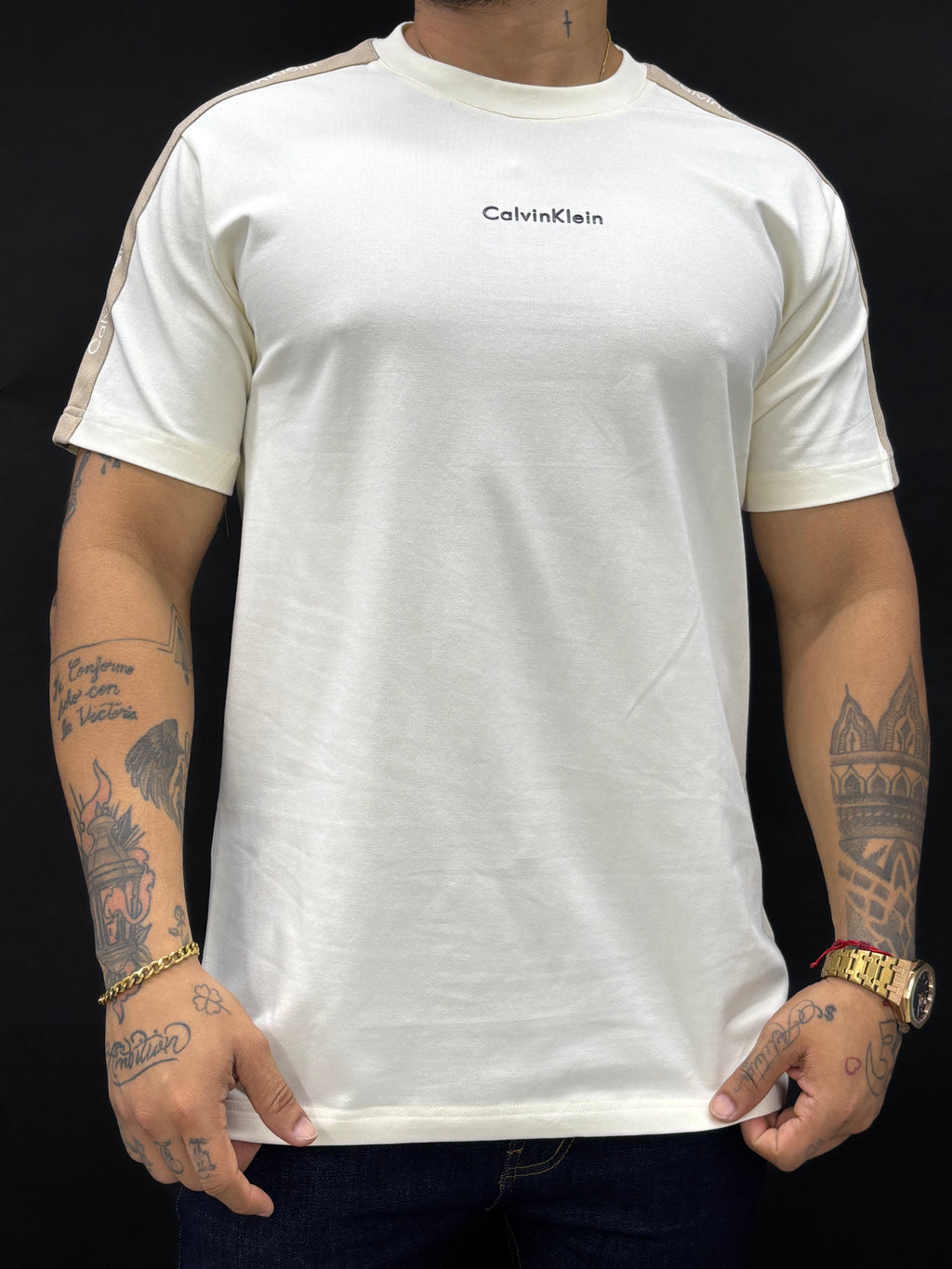 Camiseta cuello redondo en tela piqué