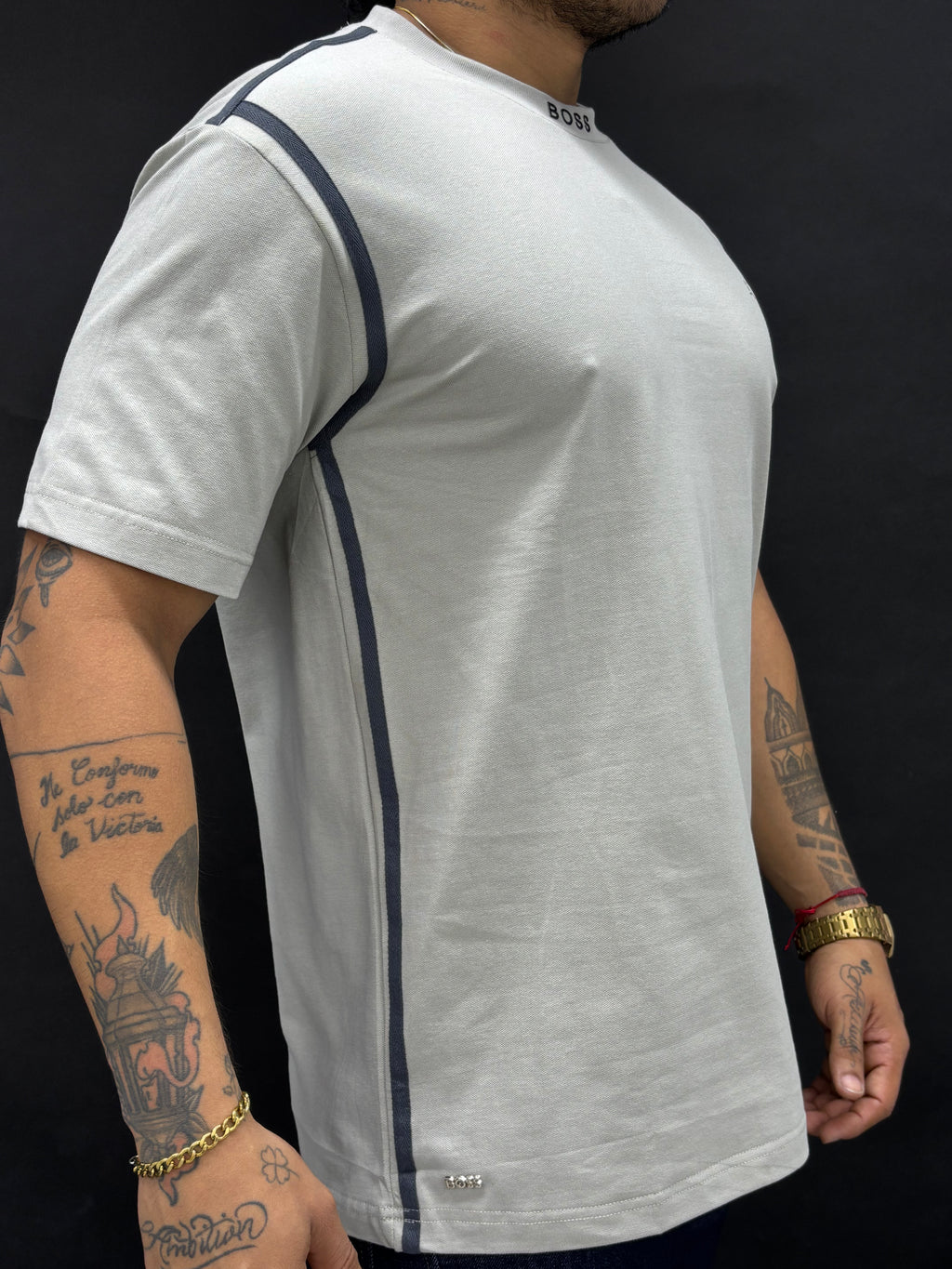 Camiseta cuello redondo en tela piqué