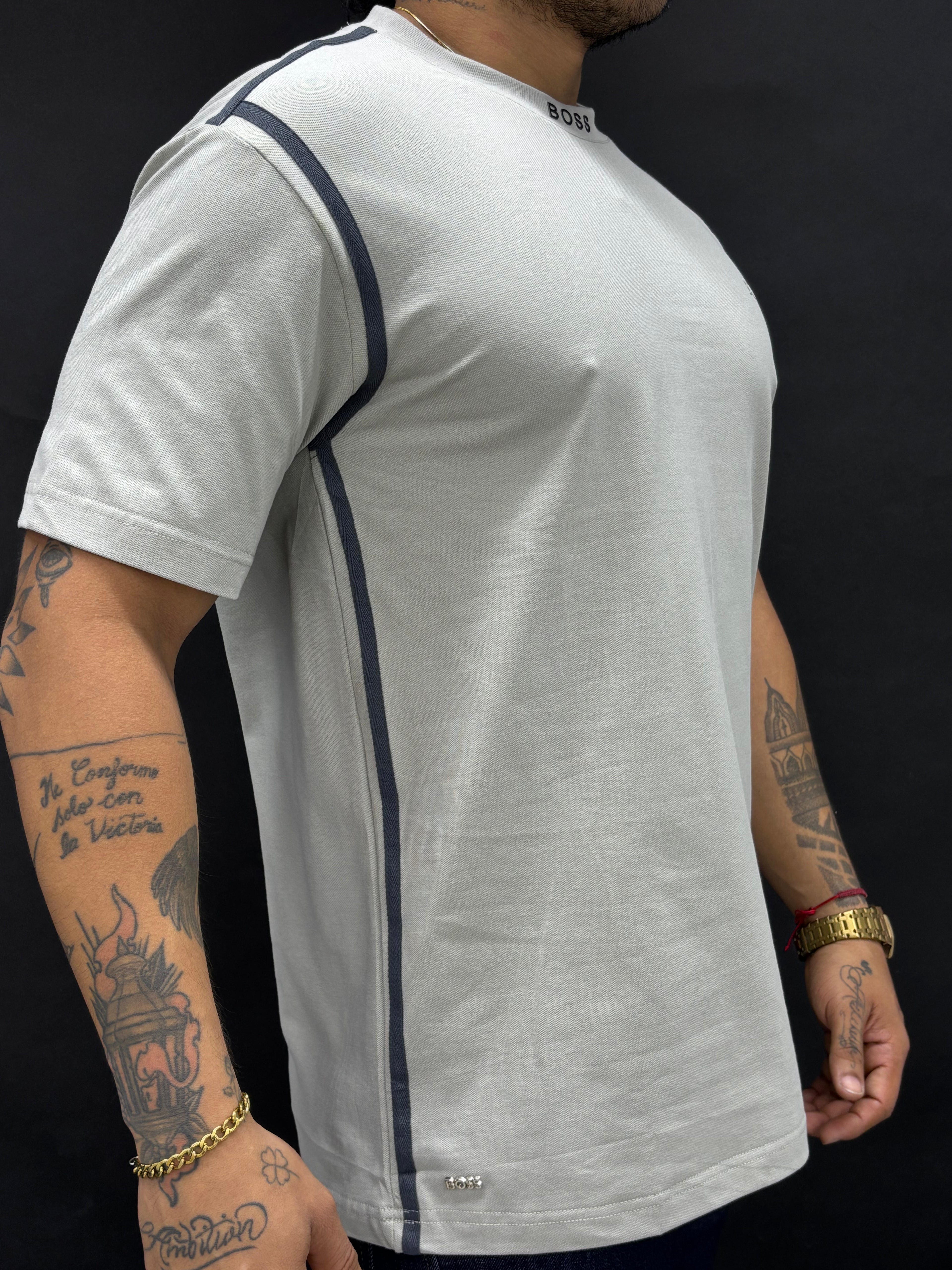 Camiseta cuello redondo en tela piqué