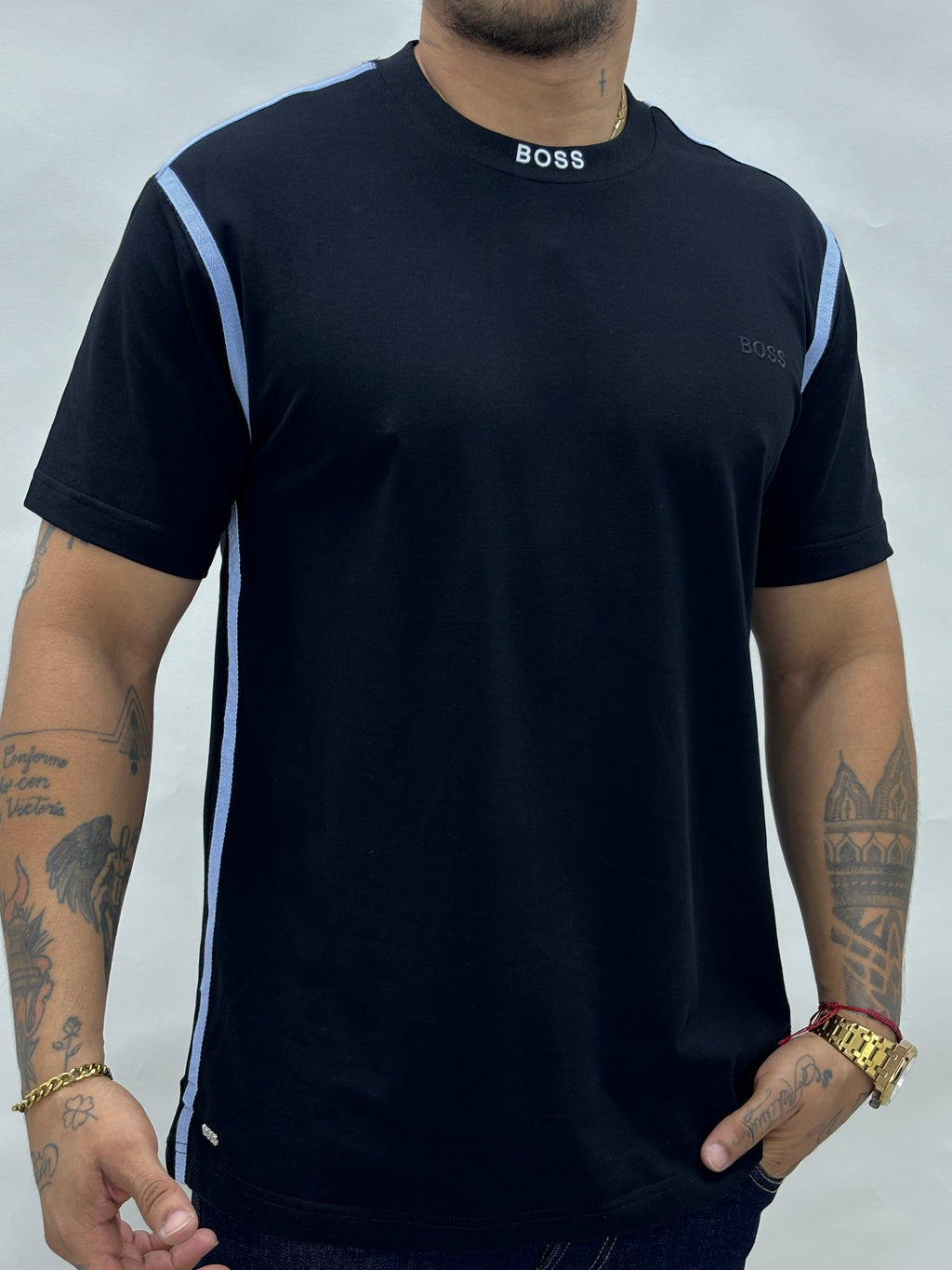 Camiseta cuello redondo en tela piqué