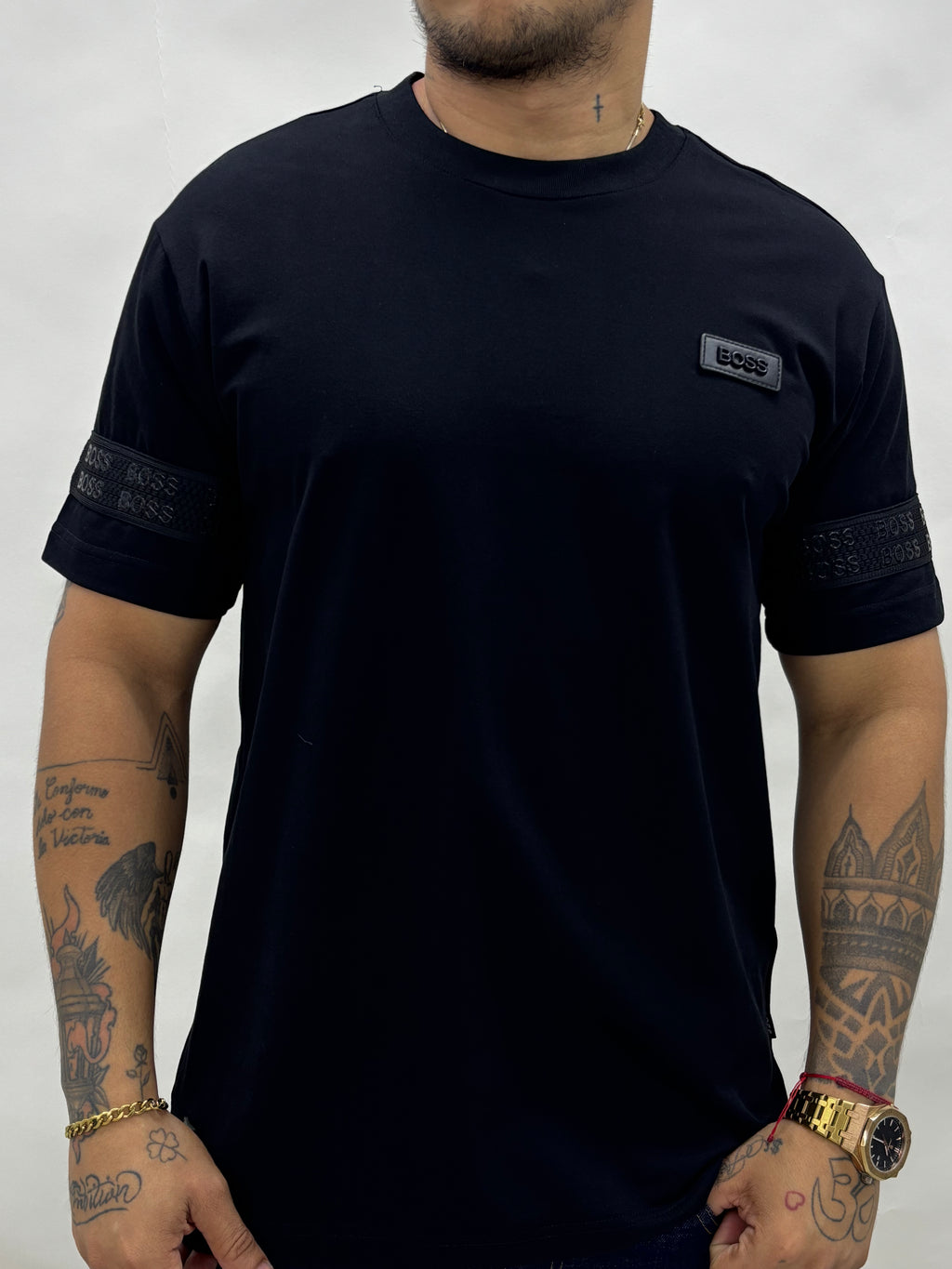 Camiseta cuello redondo en tela piqué