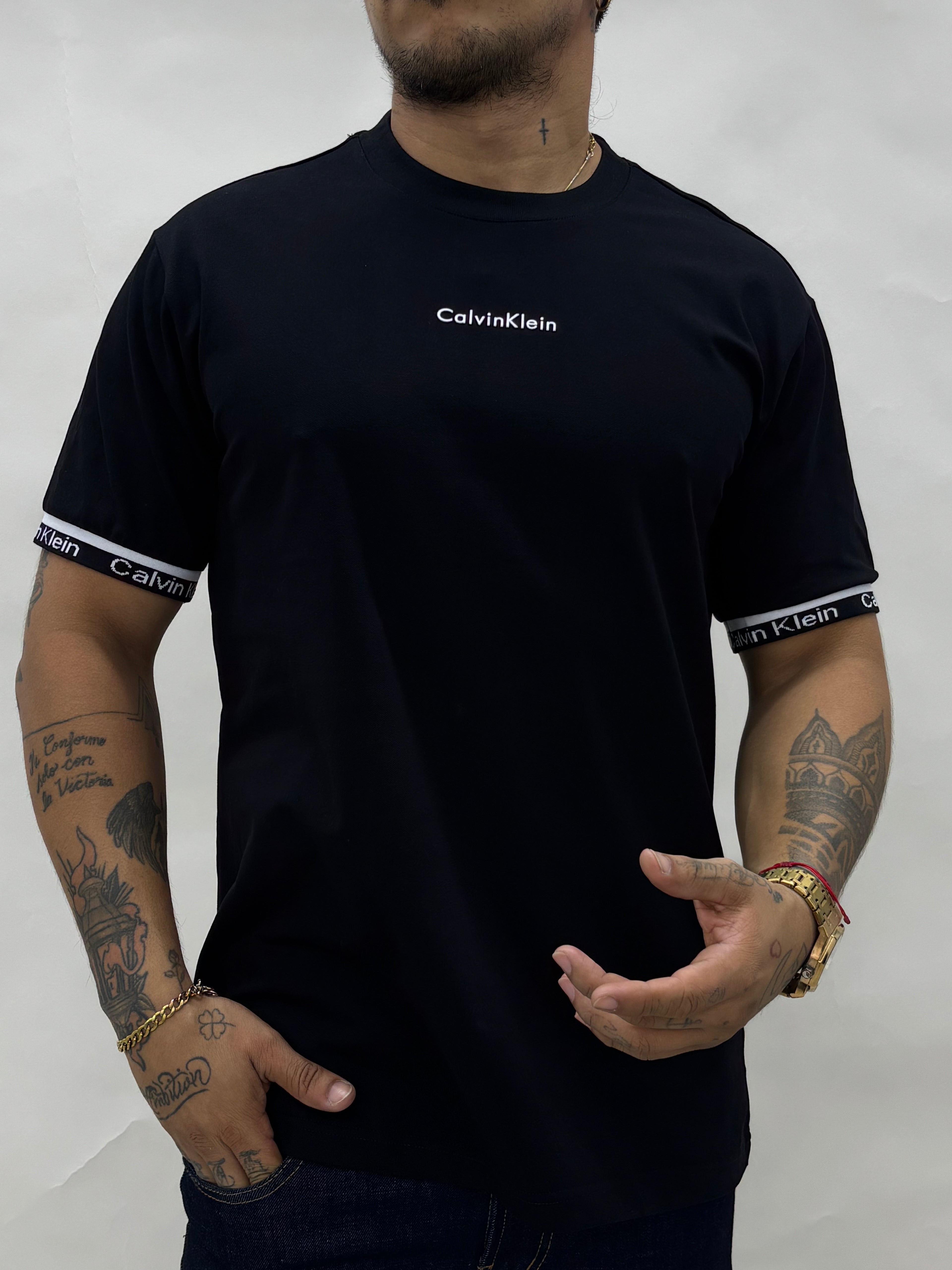 Camiseta cuello redondo en tela piqué